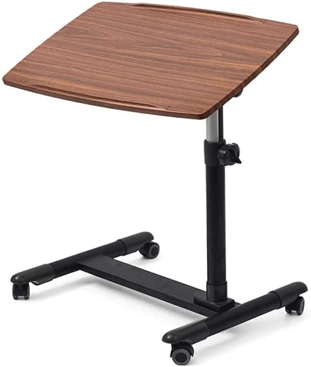 Overbed Table Adjustable Height Overbed Table with Swivel Wheels Medical Hospital Bed Tray Mobile Standing Desk for Home Use or Medical Lightweight