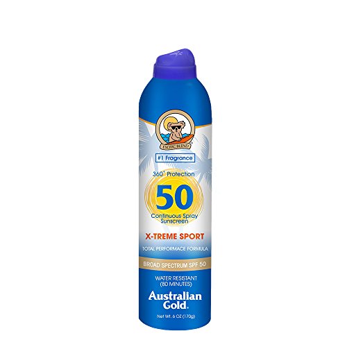 Australian Gold X-treme Sport Continuous Spray Sunscreen SPF 50, 6 Ounce | Broad Spectrum | Water Resistant