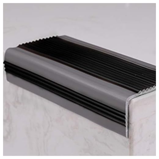 MELAG Profil de Nez Marche d'escalier Profil d'angle d'escalier en Escalier Escalier d'angle en Caoutchouc Anti-dérapant en PVC Bande Anti-Glisse Bande d'obturation de Bord Anti (2,5 * 5 * 100 cm)