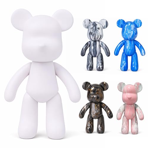 Worldwide DIY Bär zum Bemalen – Kreatives Mal-Set für Erwachsene & Kinder | Bärenfigur inkl. 3 Farben, Pinsel & Zubehör | Geschenk & Heimdeko (Himmlisches Blau)