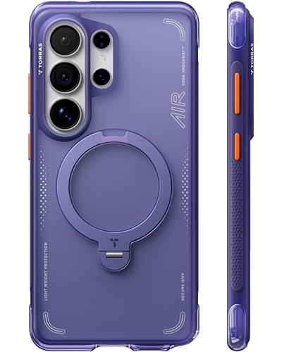 Image of TORRAS Ostand Q3 Air Original for S26 Ultra Case, 360 Magnetic Stand, MagSafe Compatible, Airbag Mil-Grade Drop Tested, Shockproof Galaxy S26 Ultra Back Cover, Violet Surge