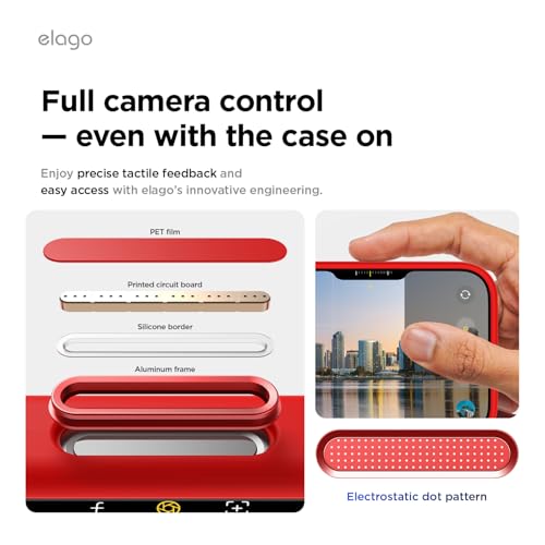 Image of elago for iPhone 17 Pro Max Case, Premium Magnetic Silicone Case, Compatible with MagSafe, Liquid Silicone Material, Protective Cover, Shockproof, Slim Phone, 6.9 inch (Red)