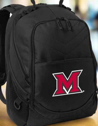Image of Broad Bay Miami University Backpack | Official Miami of Ohio Logo, Padded Laptop Computer Section, Premium 600 Denier Nylon Fabric,