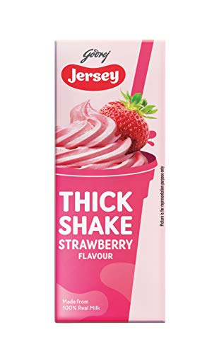 Image of Godrej Jersey Thick Shake Strawberry, 180 ml