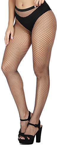 HZH Womens High Waist Tights Fishnet Stockings Thigh High Stocking Pantyhose (M/Small Gride,1 Pair)