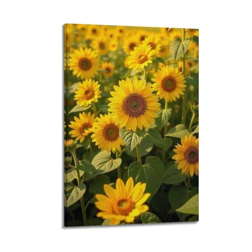 Poster mural artistique moderne tournesols ZHOUKEG grand format