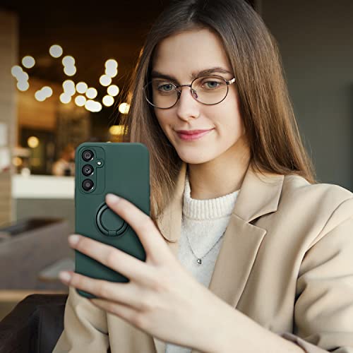 Ueebai Case For Samsung Galaxy A54 5G, Slim Liquid Silicone Phone Case With 360 Rotatable Ring Holder Kickstand Wtih Magnetic Car Mount Shockproof Tpu Bumper Case Cover - Army Green #TOP5