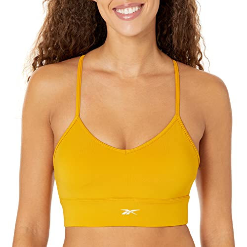 Image of Reebok Women's Satin 91% PES /9% El-Interlock-Hydrophilic Finish /Print-Digital Sublimation-Disperse Classic Workout Sports Bra