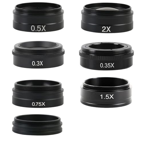 OGXN 顕微鏡 アクセサリーキット 補助対物 ガラスレンズ ビデオ顕微鏡 0.3X- 2X スライド レンズ産業 カメラ用 (1.5X)