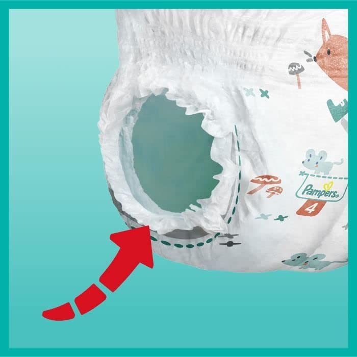Pampers Pieluchy dziecięce rozmiar 4 (9-15 kg) Premium Protection, Maxi, 18 pieluszek majtkowych, Single PACK, z woreczkiem zabezpieczającym i stoperem