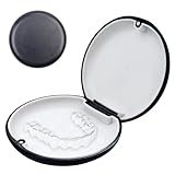 1 Stück Zahnspangendose, Praktische Gebissdose, Zahnprothesen Behälter, KFO Box, Spangendose für Reisen und Täglichen Gebrauch, Robust und Hygienisch (Schwarz)