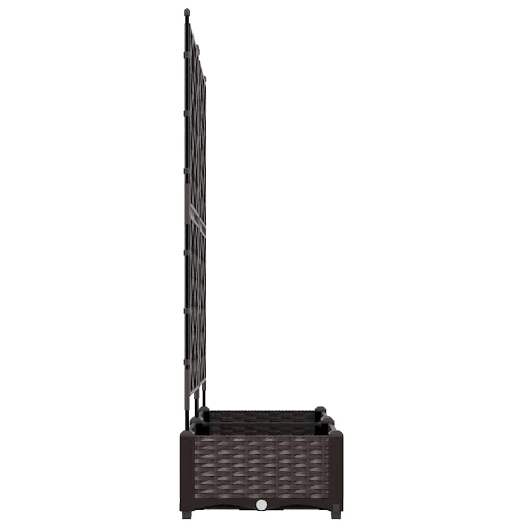 Cache-Pot de Jardin Marron en Plastique résistant 80 x 40 x 125,5 cm 2 pcs avec Treillis pour Jardin et terrasse extérieur, Pots surélevés pour Fleurs et Culture