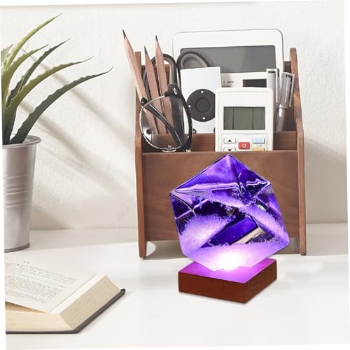 Cadeau original cube prédictions météo tempête boîte de verre lumineuse - 2