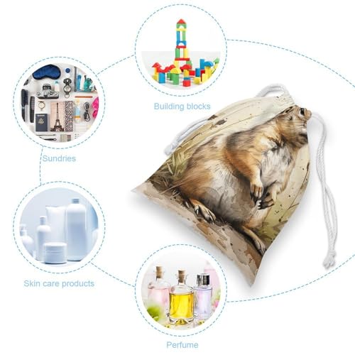 Drawstring Storage Bag Sports Cinch Sack Gopher And Grass Gym String Bags for Travel Swimming Beach3