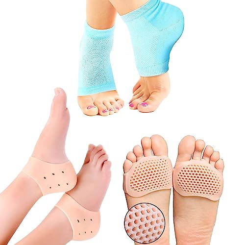 Silicone Heel Pad – Pack of 3 Heel Pad For Heel Pain, Washable Silicon Socks for Women & Men, Toe Free Heel Pain Relief Products For Women, Silicon Heel For Pain Relief, Silicon Gel Pads (Blue color)