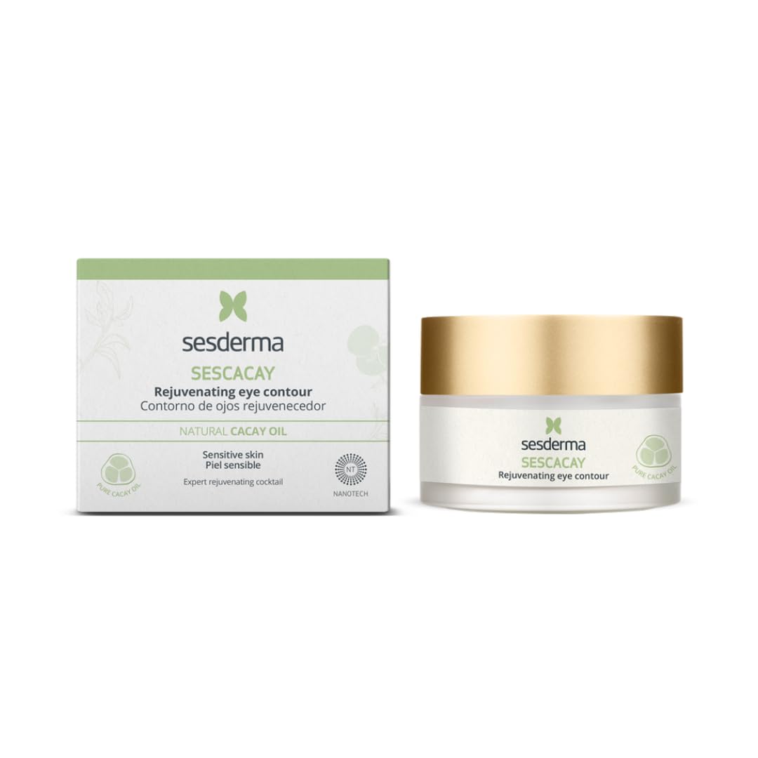 Sesderma SESCACAY Verjüngende Augencreme mit Cacay-Öl & HPR 30 ml - Anti-Aging Augenpflege gegen Falten, Schwellungen & Augenringe, Straffend, Beruhigend, mit Peptiden & EGF