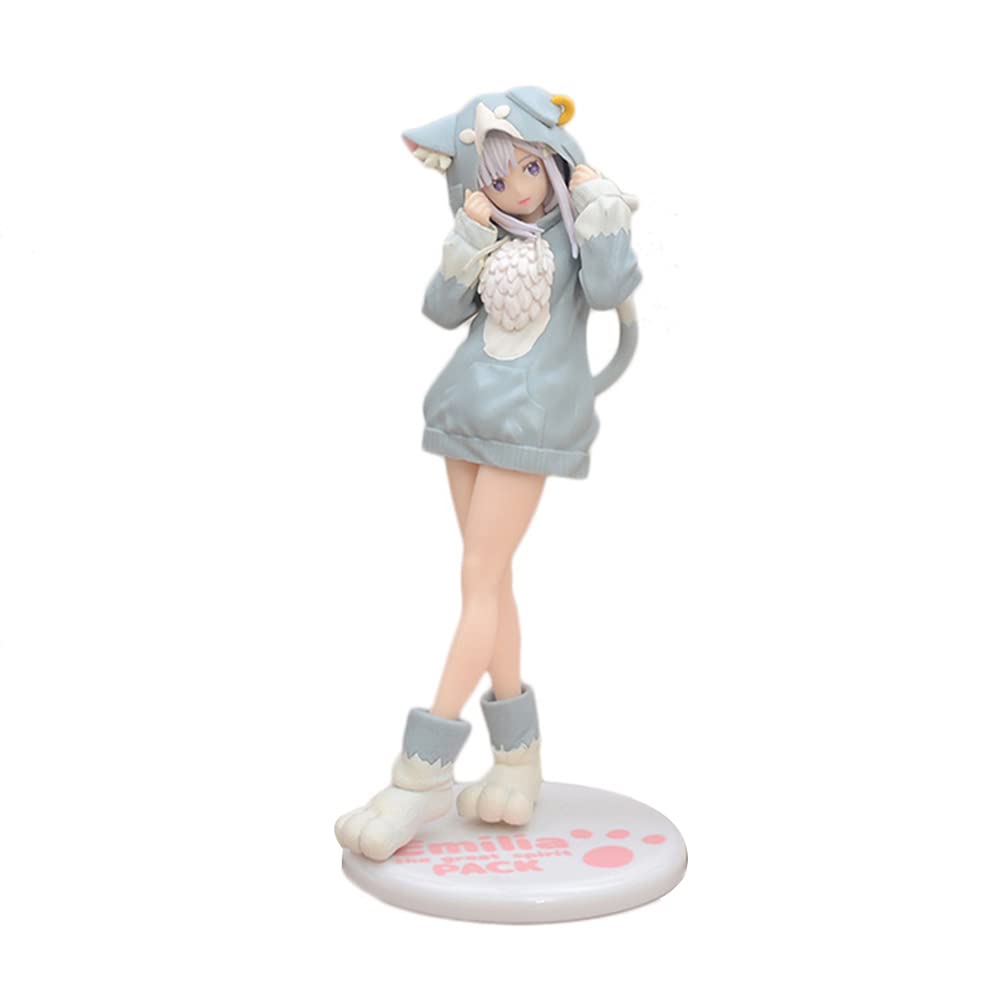 Figurine Emilia (Re:Zero) Q Version - 10 Cm, Visage Et Mains Interchangeables, Décoration Bureau - 5