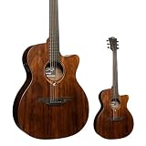 Violão Eletroacústico Lâg Sauvage Auditorium Cutaway ACE Natural Aço Tampo BrankoWood Maciço Fundo e Laterais Rústicos Braço Khaya Africano Escala Brown BrankoWood Pré Stage Equalização Embutida