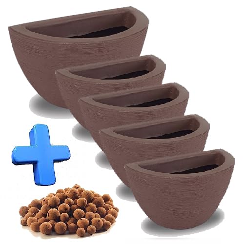 KIT 05 VASOS DE PAREDE POLIETILENO DECORATIVOS P/PLANTAS E JARDIN...