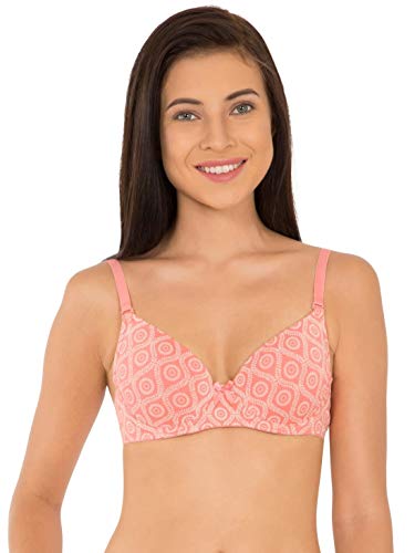 Image of Jockey 1245 Women's Under-Wired Padded Super Combed Cotton Elastane Stretch Multiway Styling T-Shirt Bra with Detachable Straps (Colors & Prints May Vary)