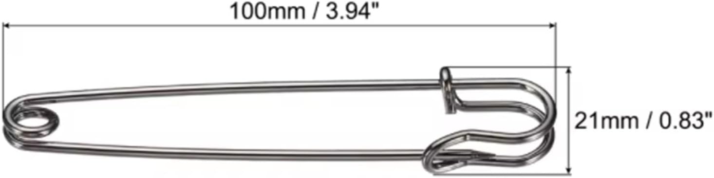 Safety Pins 40pcs Large Metal Sewing Pins for Blankets Skirts Crafts Brooch Making for Clothes, Sewing, Craft(Black)