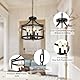 KMaiPem Modern Schwarz Kronleuchter Umwandelbare Deckenlampe Wohnzimmer, 4 Lichter Rustikal Vintage Deckenleuchte, Höhenverstellbare Bauernhaus Landhaus Hängelampe Schlafzimmer, Pendelleuchte Flur