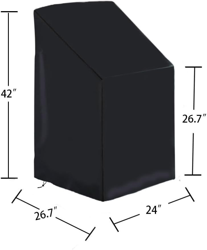 Outdoor Chair Cover Waterproof Sunproof Oxford Fabric with Drawstring - All Weather Protection for Patio, Garden, Balcony Furniture (Black 2 piece )