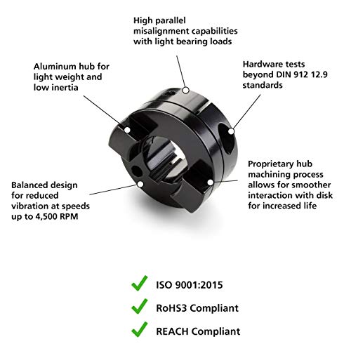 Ruland Mocc57-20-A Oldham Coupling Hub With Keyway, Clamp Style, Black Anodized Aluminum, 20Mm Bore, 57.2Mm Od, 78.7Mm Length, 6Mm Keyway #TOP1