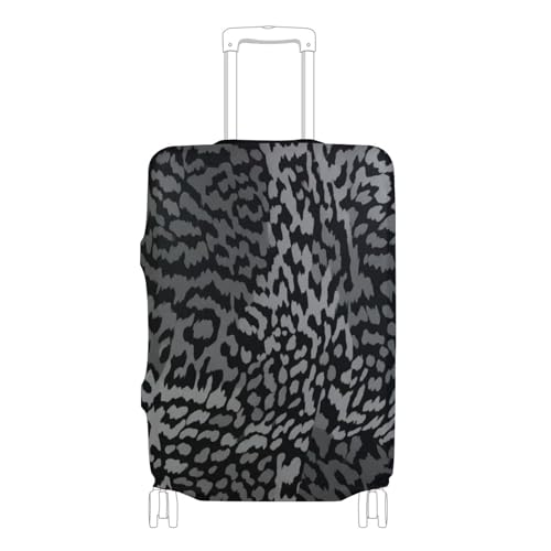 Joisal Luggage Cover for Suitcase Protector Trip Elastic Funny Flight Travel Suitcase Sleeve Leopard Dark Gray Black, XL, Fits 29-32 Inch Case