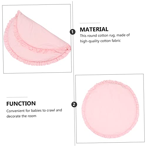 Kisangel Ronde Klimmat Peuter Speelkleed Circulaire Tapijten Cartoon Tapijten Kids Crawling Pad Baby Speelkleed Peuter Speelhuisje Benodigdheden Katoen Roze Peuter Vloerkleed Kids Katoen - Afbeelding 5