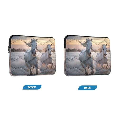 Funda para notebook 13-14 pulgadas con diseño de caballos blancos miniatura 2