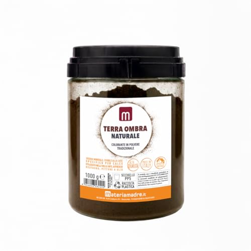 Materiamadre Pigmenti e ossidi per tinture, puri, alta qualità - Barattolo 1 kg (Terra ombra naturale)