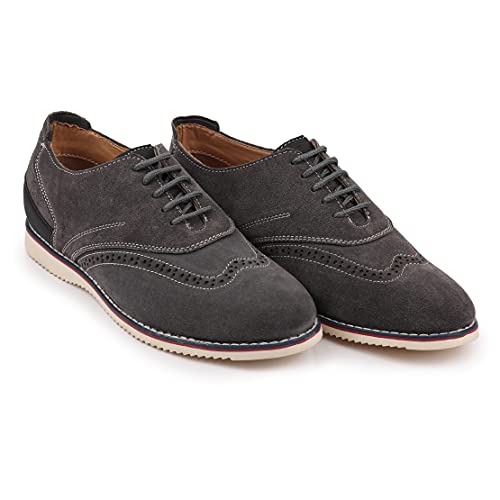 Image of FAUSTO Men's Suede Leather Oxford Casual Shoes
