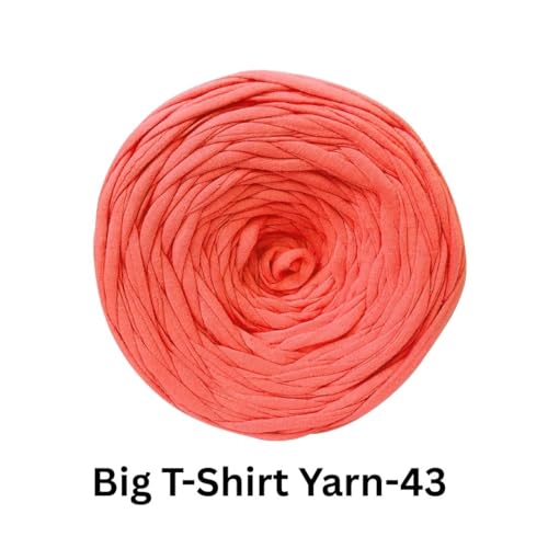 Image of VCR Warm Red Big T-Shirt Yarn, 100 Meters Length, Recycled & Fashionable Craft Yarn, Pack of 1, Suitable for Crochet, Knitting & DIY Bags, Baskets, Cushions & Home Decor Projects