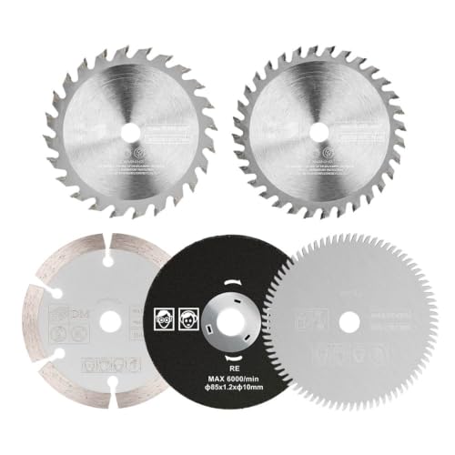 5pcs 85mmx15mm Sägeblatt, Kreissägeblatt Set, Mini Hartmetall, HSS, Diamant