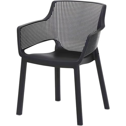 BURI Gartenstuhl Stapelstuhl Easy Bistrostuhl Terrassenstuhl - Stapelsessel 80cm Balkonstuhl Kunststoff Gartenstuhl Graphit stapelbar wetterfest Garten, Terrasse & Balkon