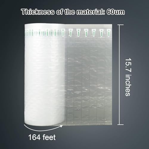 Image of Inflatable Bubble Cushioning Wrap Roll Wine Bottle Protector, Packing Materials for Shipping and Moving Glass Fragile Items, 15.7 Inches *164 Feet Large Wide Liquor Travel Bags Alcohol Shipper