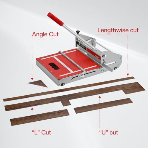 Image of 10 mm All-in-One Upgraded Vinly Cutter, Professional Floor-Cutting Tool | 13-Inch Vinyl Plank Cutter - Straight, Angle, L & U Cuts - for SPC /LVP /LVT /WPC /RVP /VCT /PVC