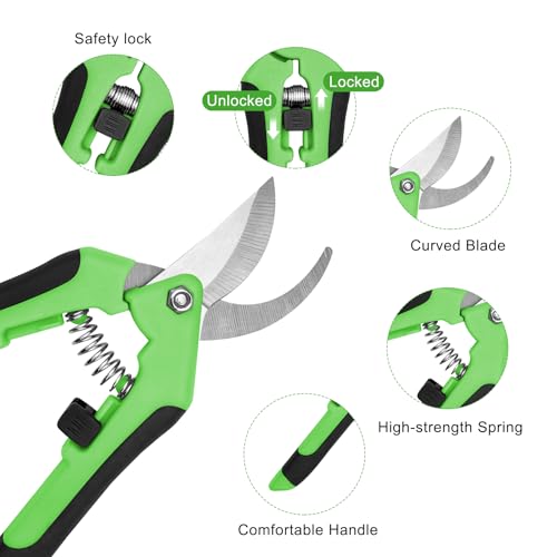 Chiluxendo 2 Stücke Gartenschere Klein, Rosenschere Profi, Pflanzenschere Rosen, Blumenschere Gartenscheren, Gartenscheere Feinschnitt, Schere Garten, Rosenscheren, Pruning Shears, Kleine Astschere