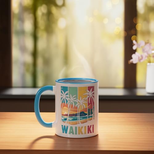 Taza de cerámica Waikiki Honolulu, 11 onzas miniatura 3