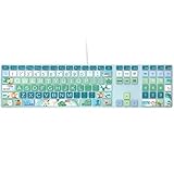 Silicone Keyboard Cover Skin for Apple iMac Keyboard with Numeric Keypad Wired USB MB110LL/B(Model: A1243), Cute Print, US Layout, Flamingo