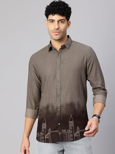 Image of Majestic Man Stylish Ombre Print Pure Cotton Casual Shirt for Men