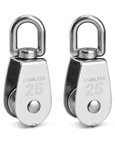 QWORK M25 Single Pulley Block 304 Stainless Steel