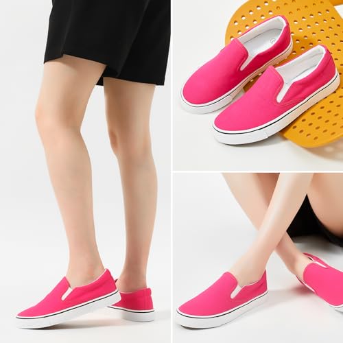Image of Women's Canvas Slip On Sneakers Non Slip Loafers | low top non slip on walking breathable casual comfortable fashion tennis