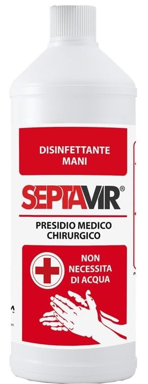 Gel Disinfettante Mani 75% Alcol 1 L – Igienizzante Mani Senza Risciacquo – Uso Quotidiano Casa, Ufficio e Viaggio