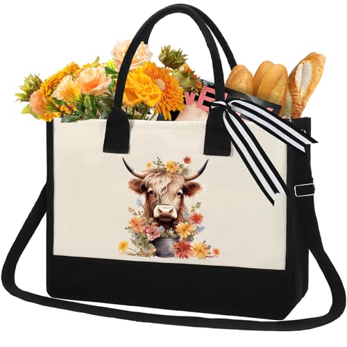 INCOK Highland Cow Gifts Tote Bag - Mother's Day...