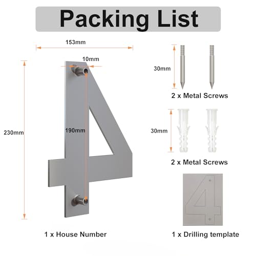 Large Modern House Numbers Stainless Steel Door Numbers -Corrosion Resistant and Easy to Clean - Image 2
