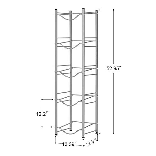 Liantral Water Jug Rack, 5 Gallon Water Bottle Holder, 5 Tiers, Silver #TOP2