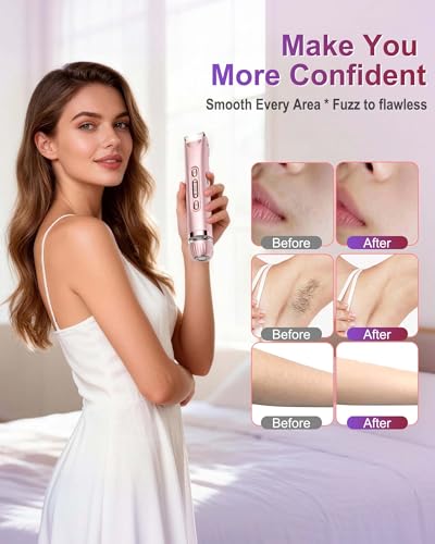 Image of Bikini Trimmer for Women- LED Light Electric Razors for Women for for Face, Bikini, Body, Leg, USB Rechargeable Facial Hair Removal, IPX7 Waterproof Electric Shaver, Painless & Flawless