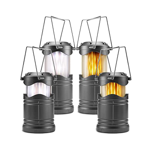 Lichamp-4-Pack-LED-Camping-Lanterns-Flame-Lights-Collapsible-Flameless-Candles-Tea-Lights-Portable-Battery-Powered-Camping-Lights-Emergency-Supplies-Kit-Dual-Light-Mode-Dark-Gray